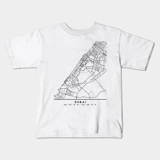 DUBAI UAE DESIGNER BLACK CITY STREET MAP ART Kids T-Shirt